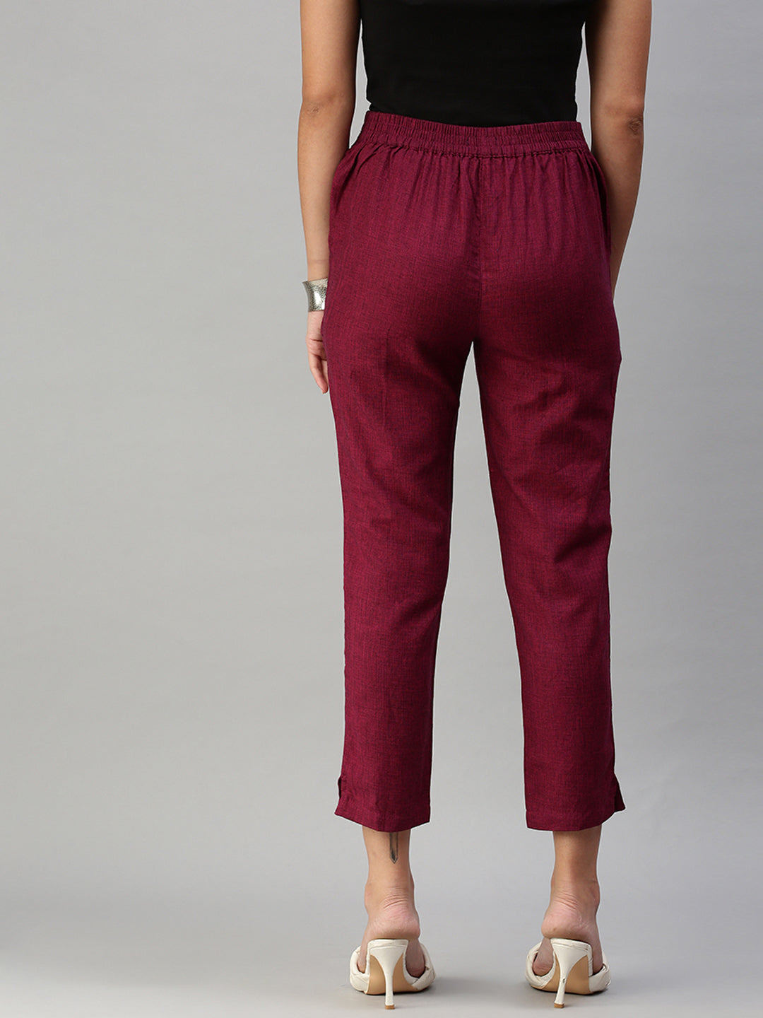 De Moza Ladies Straight Pant Maroon