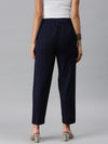 De Moza Women's Cigarette Pant Dark Navy Blue