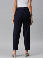 De Moza Women's Cigarette Pant Dark Navy Blue