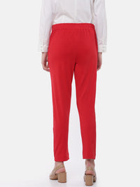 De Moza Women's Cigarette Pant Red