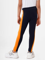Kids – Girls Printed Ankle Leggings Dark Navy Blue