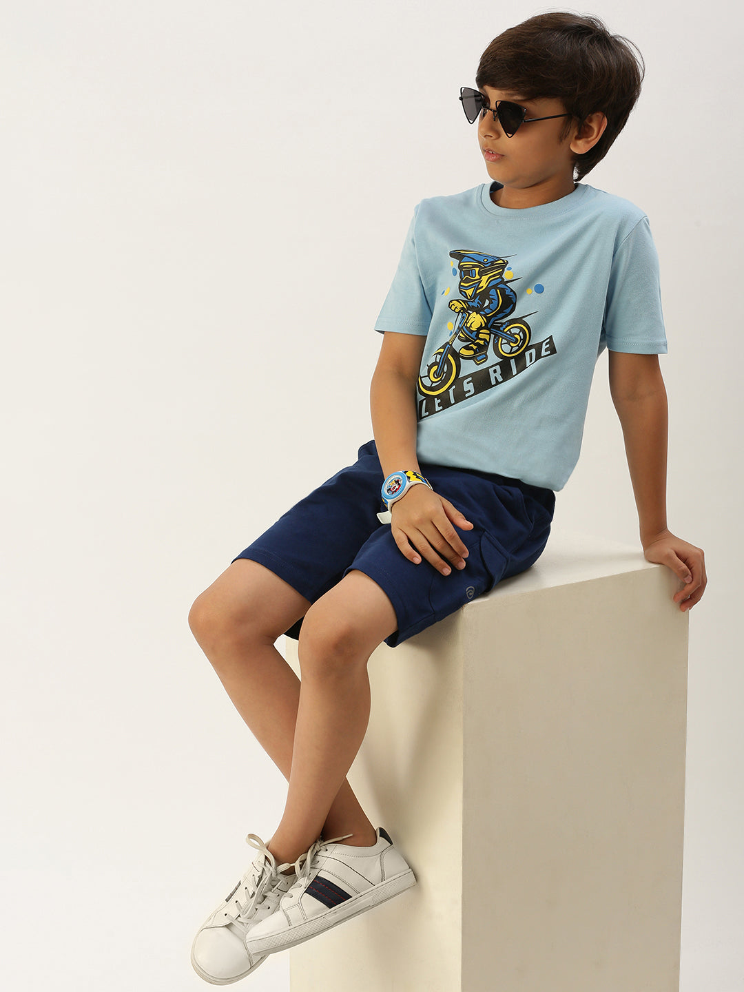 Pack of 2 Pipin Boys Printed T-shirts Black & Light Blue