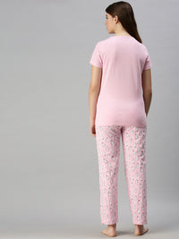 De Moza Ladies Printed Pyjama Set Lilac Sachet