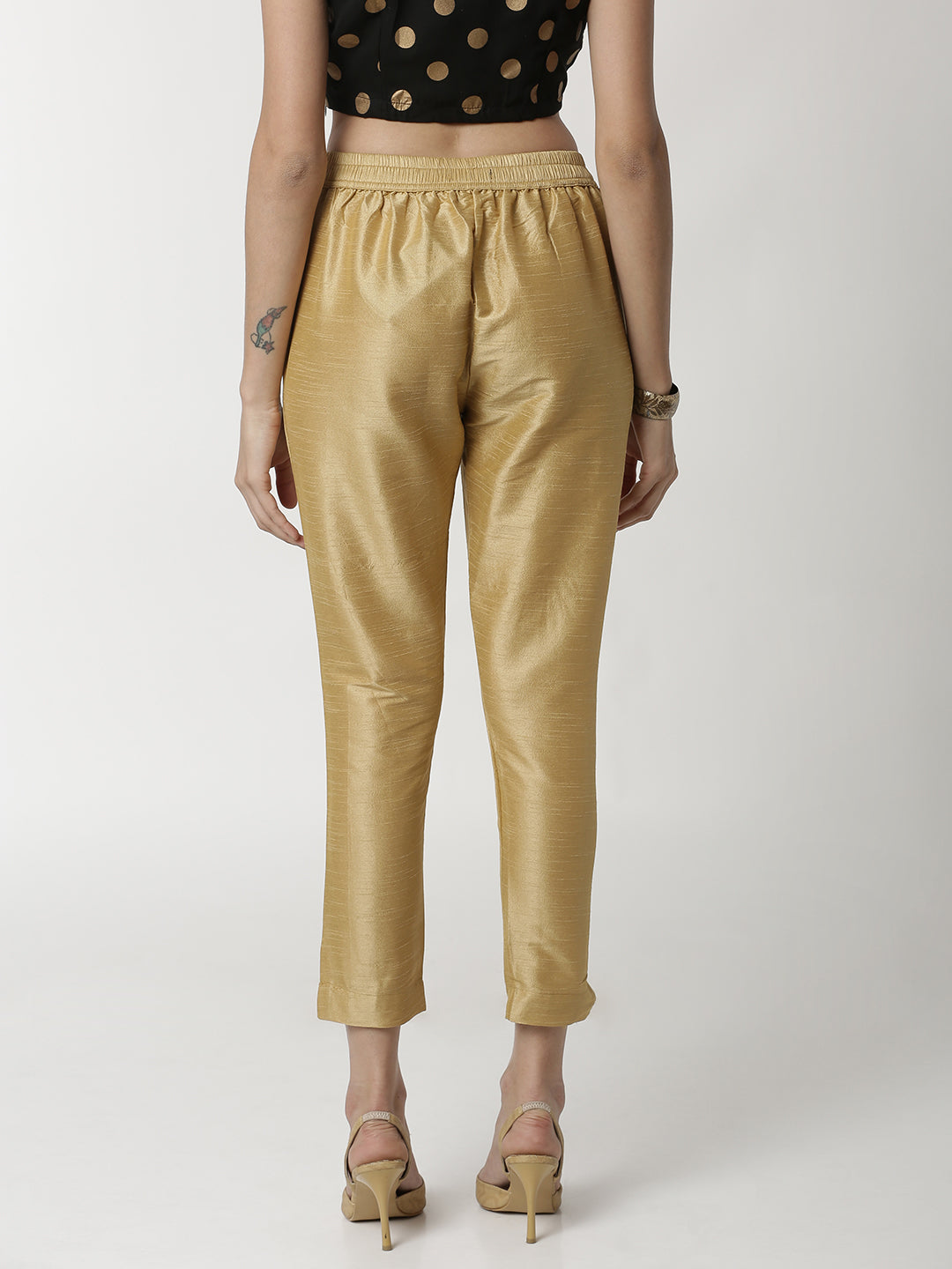 De Moza Women's Cigarette Pant Gold