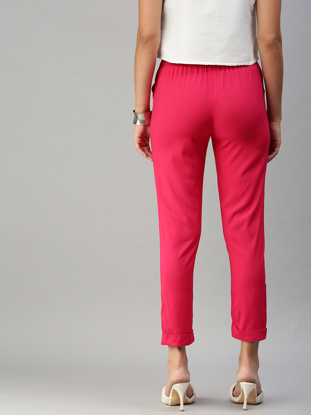 De Moza Women's Cigarette Pant Fuchsia