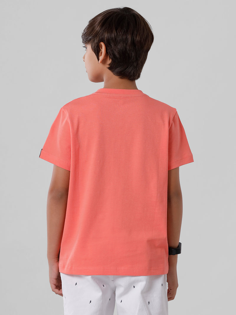 PIPIN Boys Printed T-shirt Peach