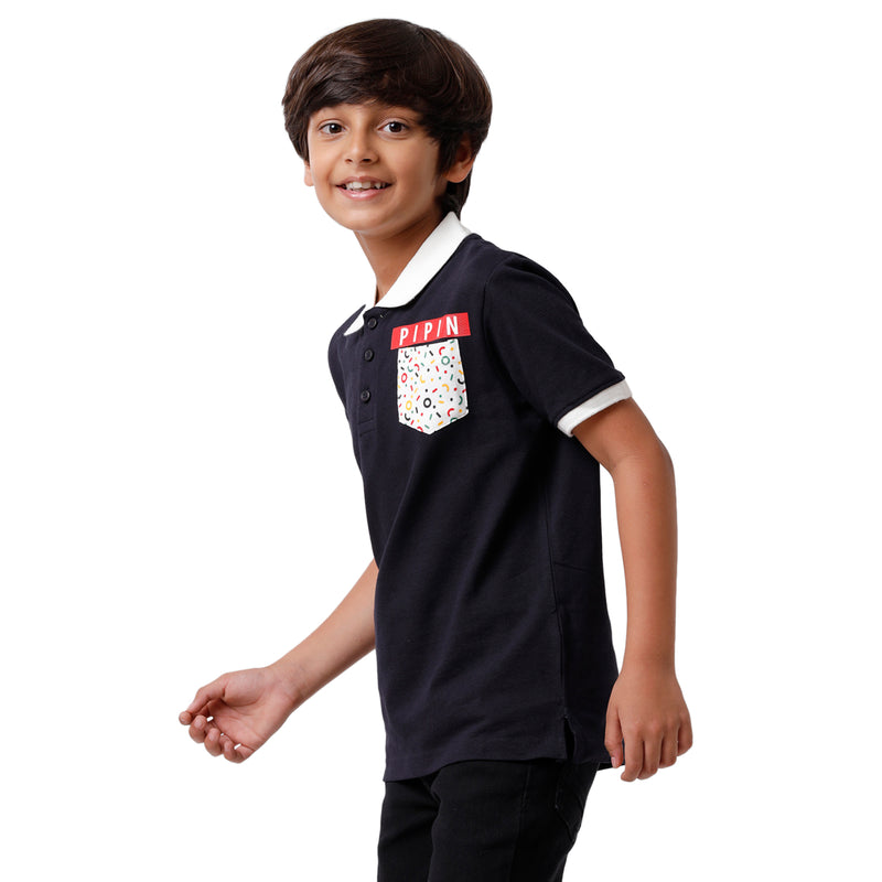 Pack of 2 Pipin Boys T-shirt Dark Navy Blue & Dark Grey
