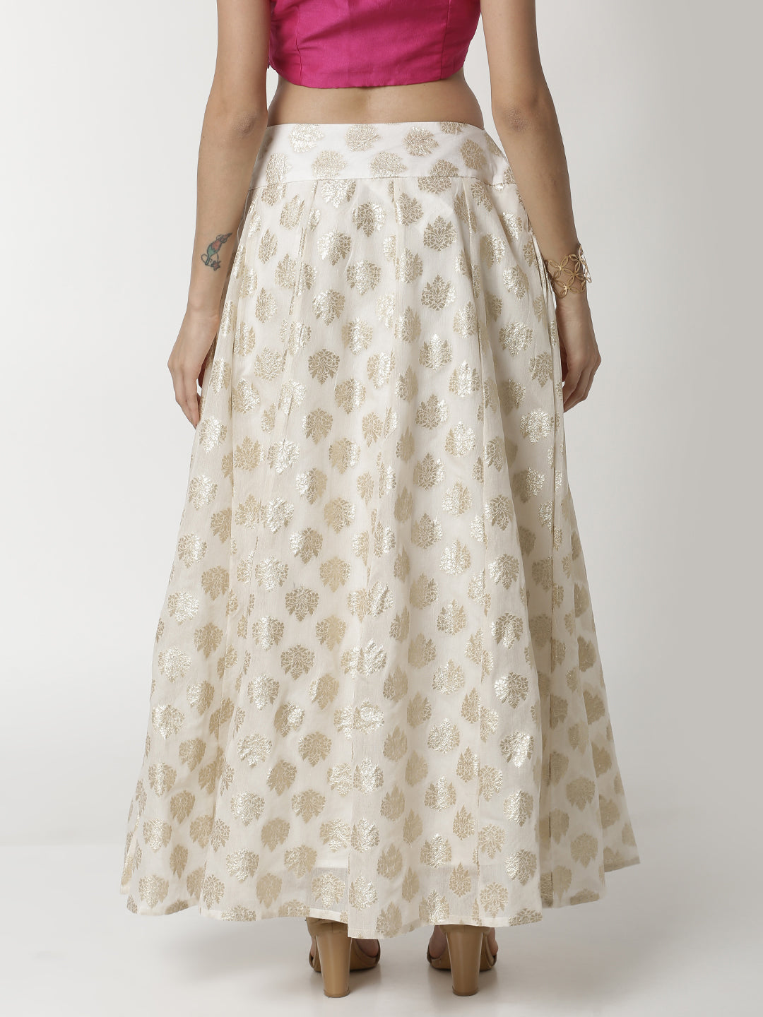 De Moza Ladies Offwhite Jacquard Skirt - De Moza (4309404057663)