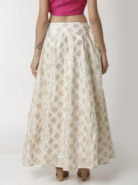 De Moza Ladies Offwhite Jacquard Skirt - De Moza (4309404057663)