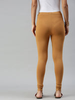 De Moza Ladies Churidar Leggings Solid Cotton Biscut - De Moza
