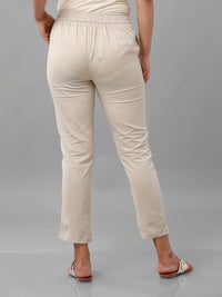 De Moza Women's Cigarette Pant Beige