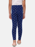 Kids – Girls Printed Leggings Navy Blue