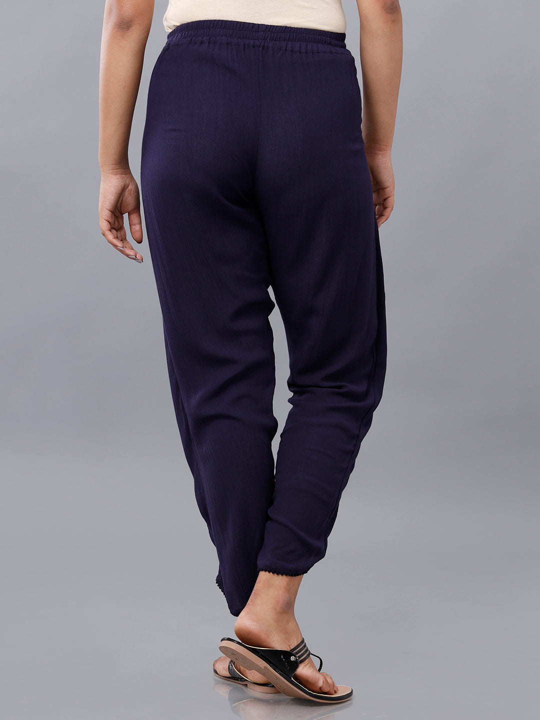 De Moza Women's Cowl Pant Navy Blue