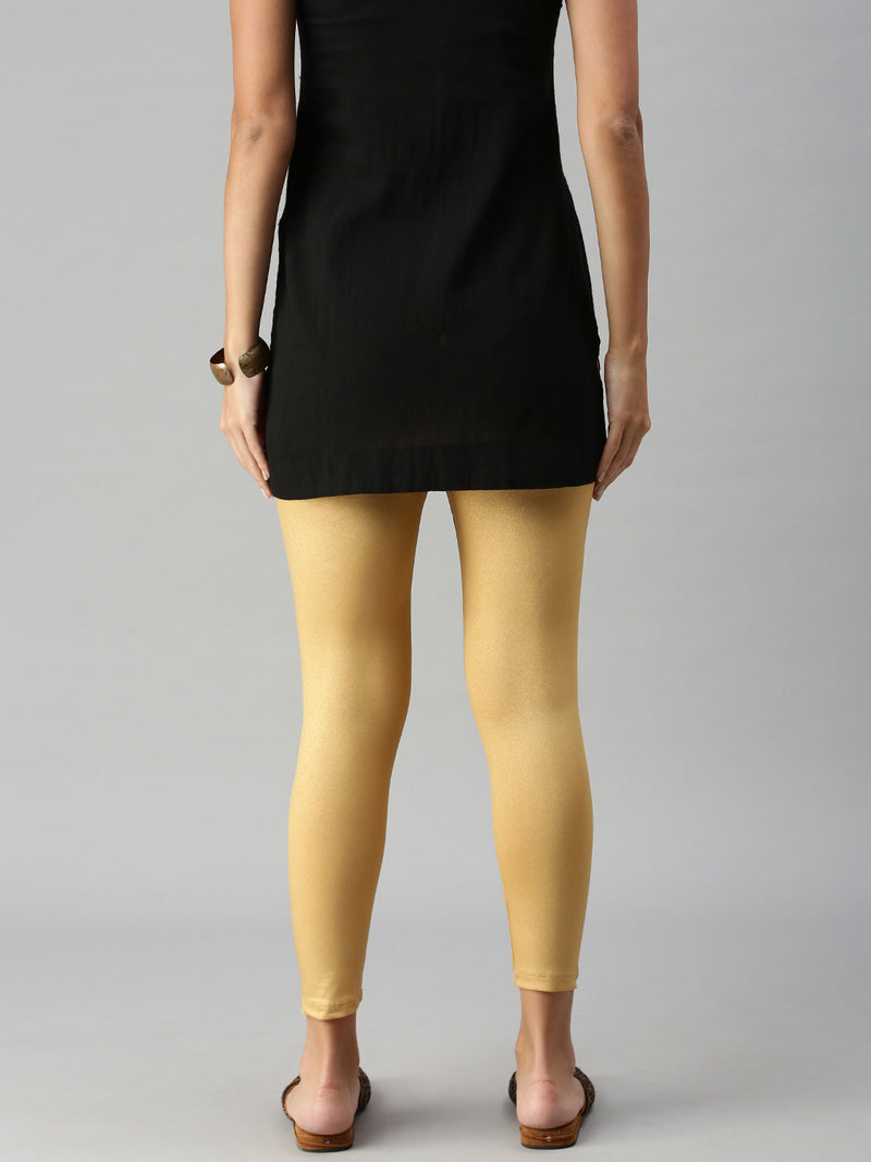 De Moza- Ladies Ankle Length Leggings Gold - De Moza