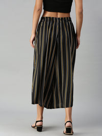 De Moza Ladies Printed Culottes Rayon Yellow & Black - De Moza