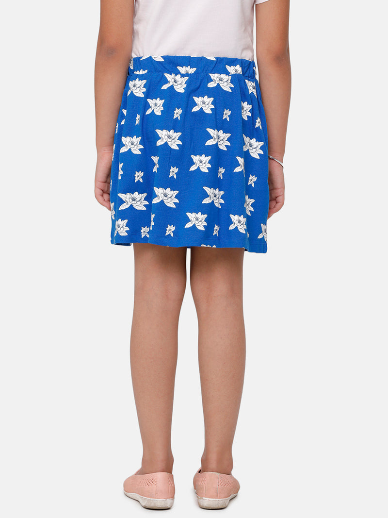 Kids - Girls Printed Skirt Lapis Blue