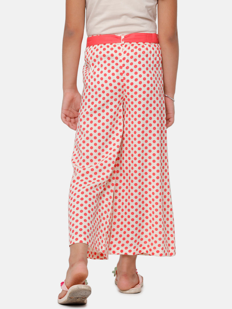 Kids - Girls Printed Palazzo Coral