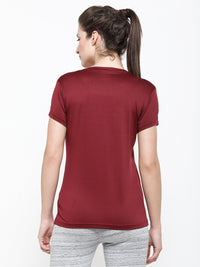 Ladies Half Sleeve Active-T-Shirt Wine