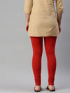 De Moza Women's Premium Churidhar Leggings Solid Cotton Brick Red - De Moza (6679540498495)