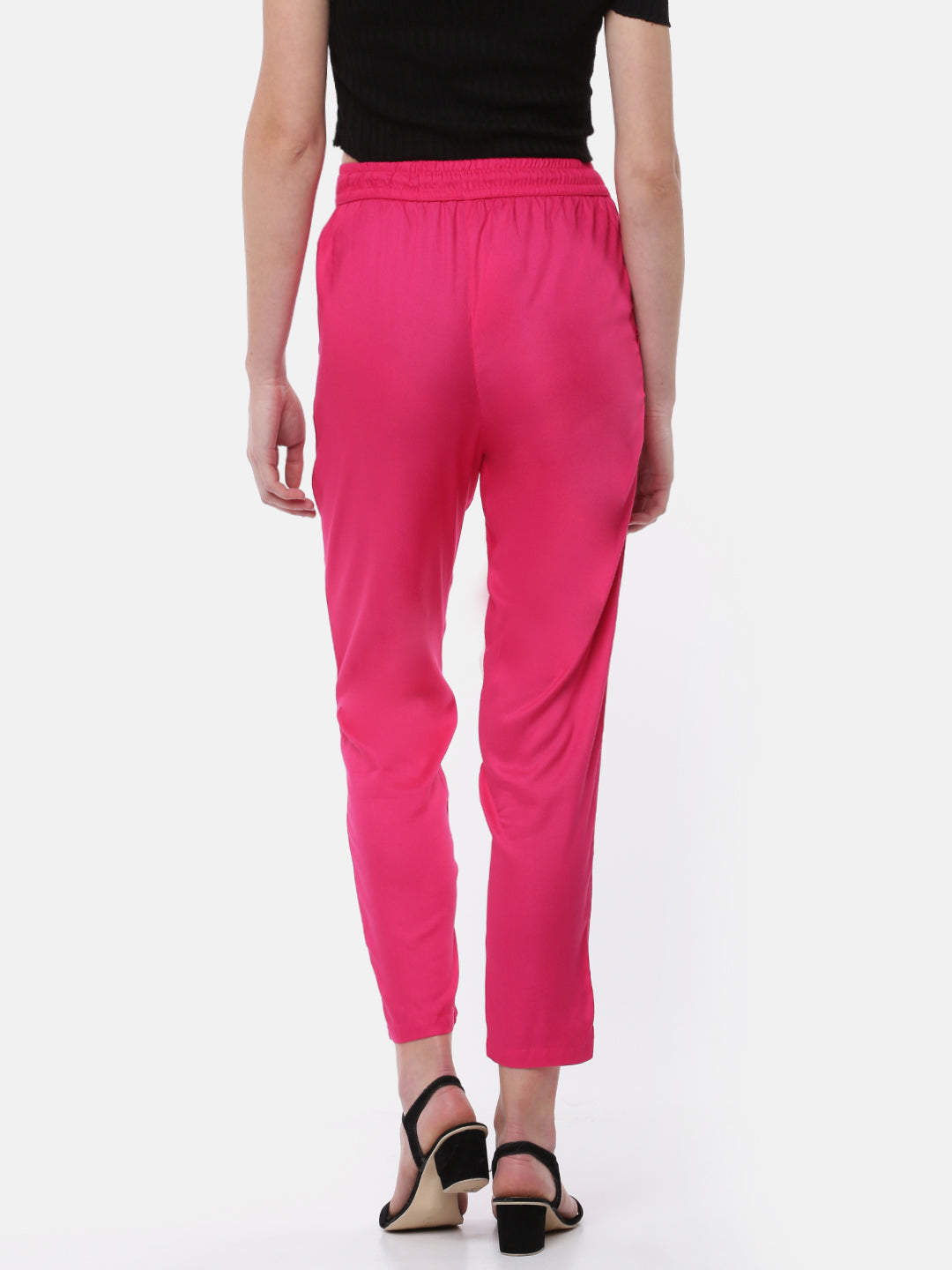 De Moza Ladies Pajama Pant  Solid Rayon Fuchsia - De Moza