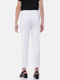 De Moza Women's Cigarette Pant White