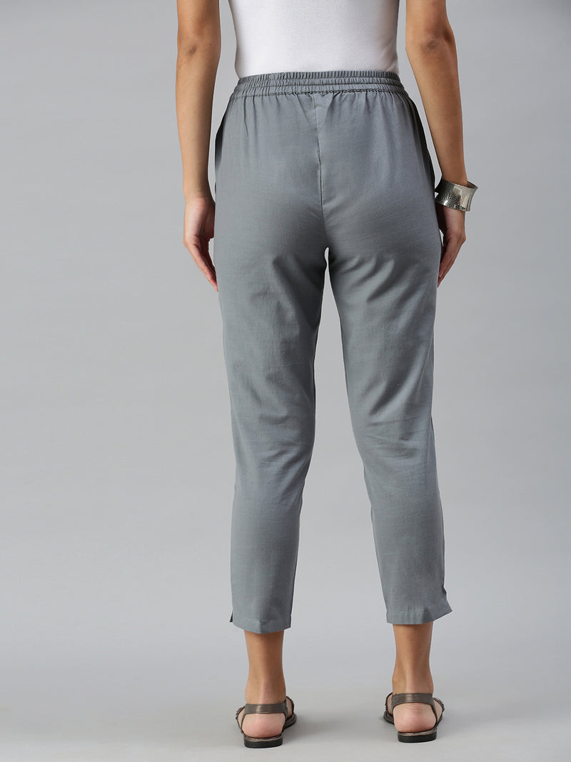 De Moza Ladies Straight Pant Grey