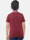 Kids - Boys Printed Half Sleeve T-Shirt Maroon