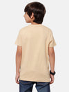 Kids - Boys Printed Half Sleeve T-Shirt Almond Sand