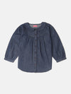 PIPIN Girls Full Sleeve Top Solid Cotton Blue - De Moza