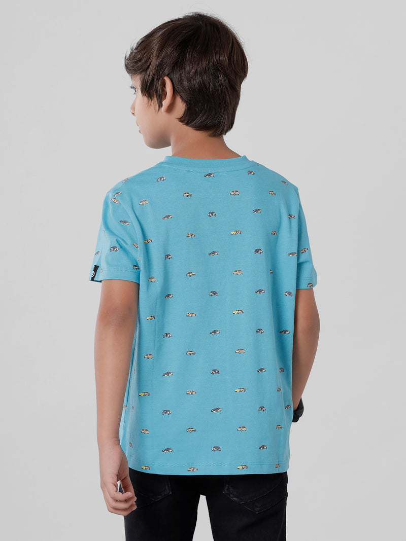 PIPIN Boys Printed T-shirt Light Blue
