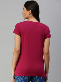 De Moza Women's Half Sleeve Top Mauve