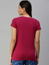 De Moza Women's Half Sleeve Top Mauve
