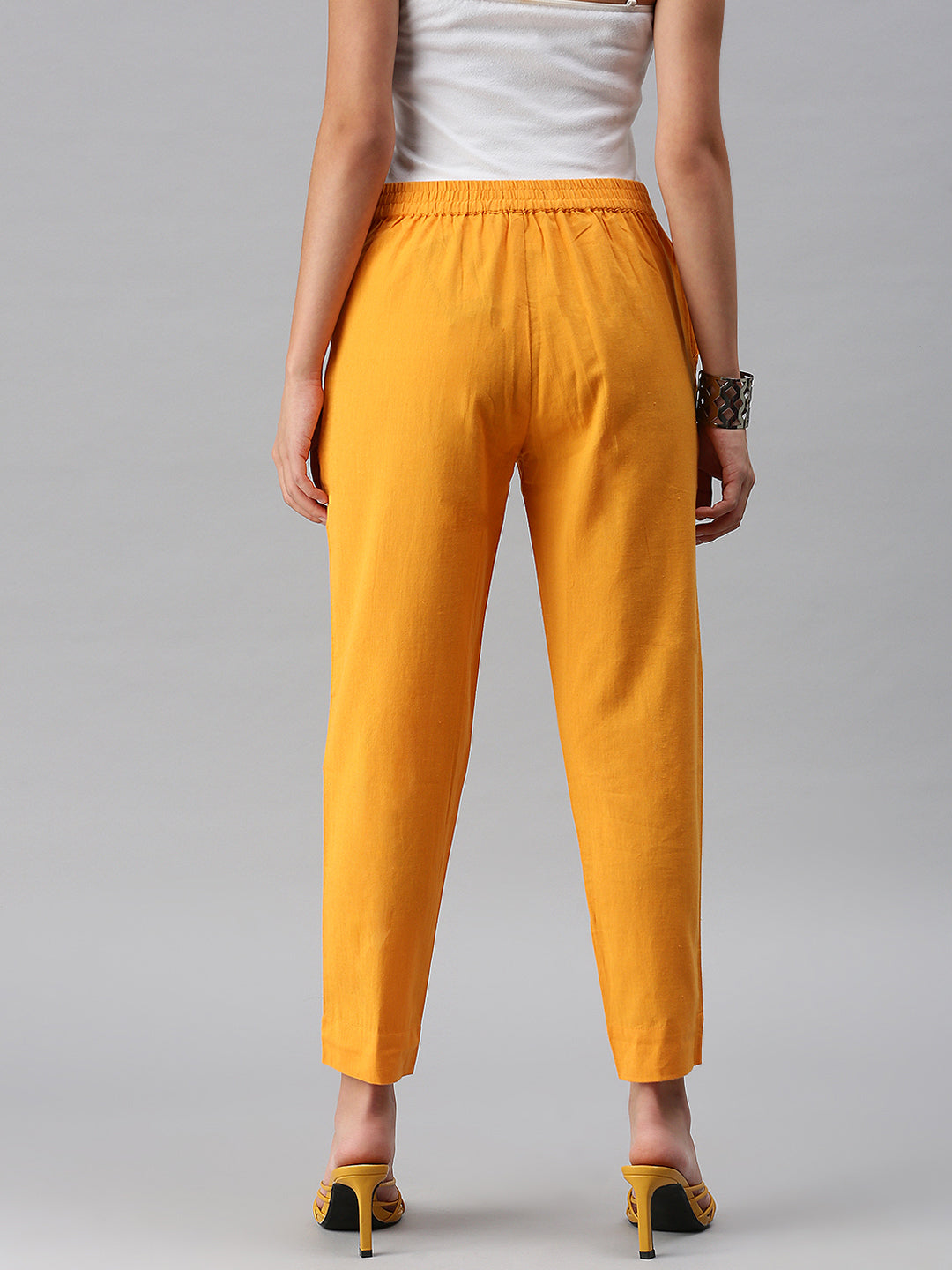De Moza Women's Cigarette Pant Mustard