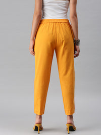 De Moza Women's Cigarette Pant Mustard