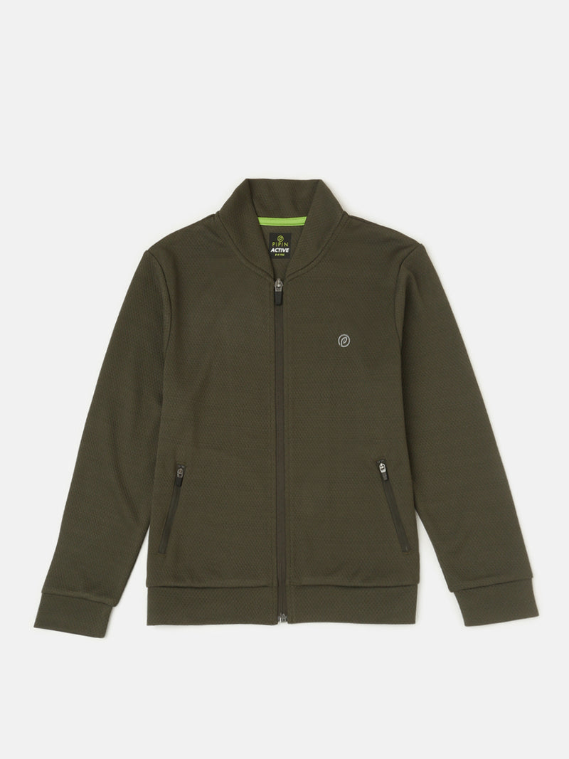 Kids – Boys Active wear Jacket Olive Green