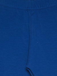 De Moza Kids - Girls Ankle Length Leggings Printed Cotton Ink Blue - De Moza (6682211909695)