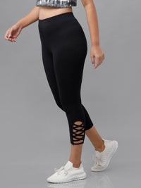 De Moza Ladies 3/4th Leggings Black