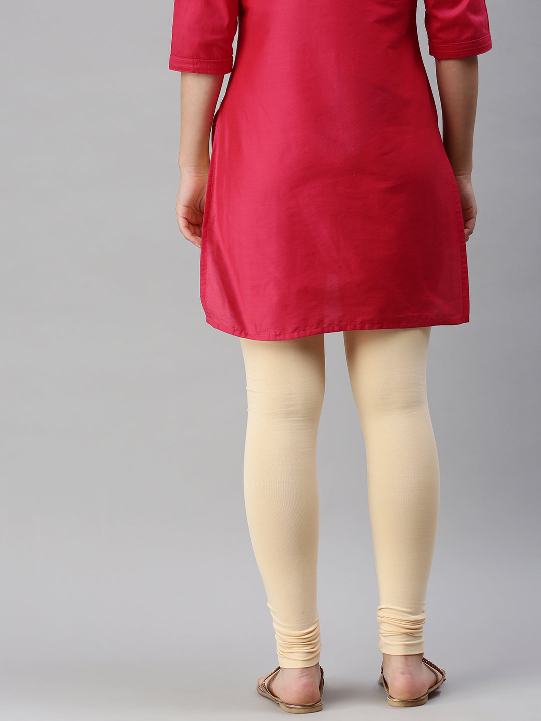 De Moza Women's Premium Churidhar Leggings Solid Cotton Ivory - De Moza (6679540727871)