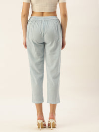 De Moza Women's Casual Pant Light Blue