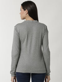 De Moza Ladies Grey Melange Sweat shirt - De Moza (4336269000767)