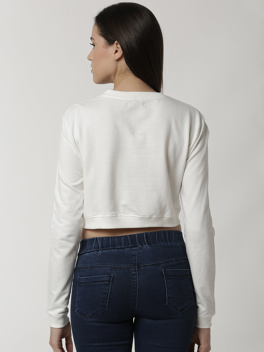 De Moza Ladies Offwhite full sleeve Sweat Shirt - De Moza (4334282735679)
