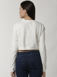 De Moza Ladies Offwhite full sleeve Sweat Shirt - De Moza (4334282735679)
