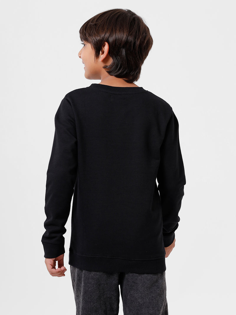 Kids - Boys Printed Sweatshirt Black