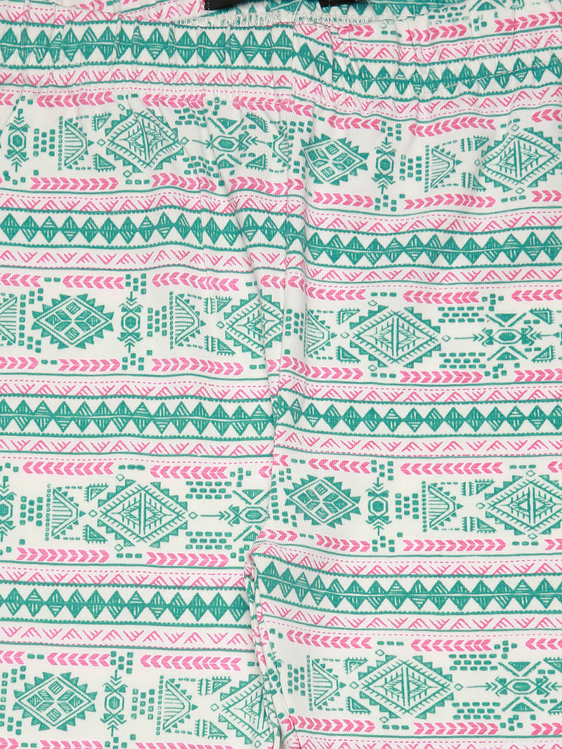 Kids – Girls Printed Ankle Leggings Rani Pink