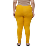 De Moza Women Plus Size Churidar Leggings Solid Cotton Mustard