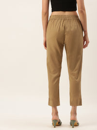 De Moza Women’s Cigarette Pant Golden Beige