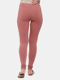 De Moza Ladies Churidar Leggings Solid Cotton Dark Peach - De Moza
