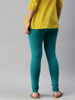 De Moza Women's Premium Churidhar Leggings Solid Cotton Sea Green - De Moza (6679541252159)
