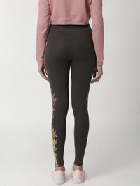 De Moza -  Ladies Printed Ankle Length Leggings Dark Grey - De Moza (4332601737279)