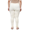De Moza Ladies Plus Size Churidar  Leggings Solid  Cotton Ecru - De Moza